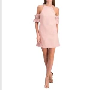 C/MEO Collective Double Take Pink Halter Off Shoulder Mini Dress Sz Small Women